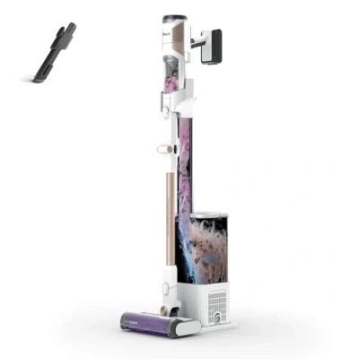 Afbeelding van Shark Detect Clean &amp; Empty Wireless Vacuum Cleaner, krachtige zuigkracht met Dirt Detecting Intelligence, 2 l Auto Base, 60 minuten Run Time, Anti Hair Wrap, Duster Crevice Tool, wit IW3612EU