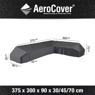 Afbeelding van Loungeset platformhoes rechts 375x300x90xH30/45/70 cm AeroCover