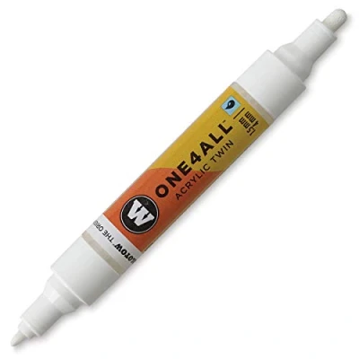 Afbeelding van Molotow ONE4ALL Witte Acrylic Twin 1,5 4 mm Marker