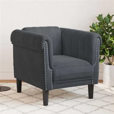 Afbeelding van Fauteuil fluweel donkergrijs