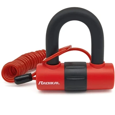 Afbeelding van RADIKAL RK72 diefstalslot voor motorfiets, mini U, 14 mm, dubbele functie, schijf of ketting, diefstalbeveiliging scooter, diefstalbeveiliging, mini, universeel met