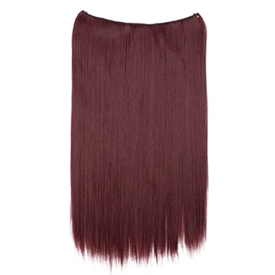 Afbeelding van CAISHA 50 cm, 1 streng, met elastische band, haarverlenging, glad, hittebestendig, bordeauxrood, E114