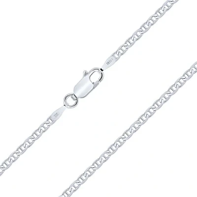 Afbeelding van Planetys Marine schakelketting 2,3 mm zilver 925/1000 gerhodineerd 40 45 50 55 60 65 70 cm, Sterling Zilver, Zonder steen