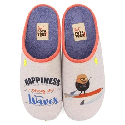 Afbeelding van Hot Potatoes Coleman Pantoffels voor heren, grijs, 44 EU, grijs.