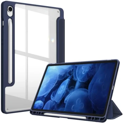 Afbeelding van Fintie Hybride beschermhoes voor Samsung Galaxy Tab S9 FE 10,9 inch / 11 2023 tablet met penhouder Schokbestendige transparante harde achterkant