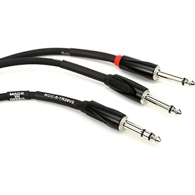 Image de Roland Black Series RCC 5 TR28V2 Câble répartiteur de connexion TRS 6,3 mm vers 2 x jack mm, longueur 1,5 m