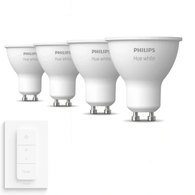 Afbeelding van Philips Hue Uitbreidingspakket White GU10 4 Lampen en Dimmer