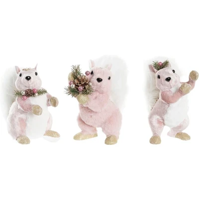Afbeelding van Kerstversiering DKD Home Decor Polyester Eekhoorn (13 x 16 21 cm) (3) (3 Stuks)