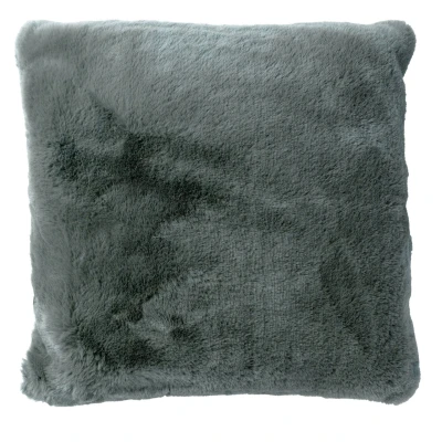 Afbeelding van Dutch Decor ZAYA Sierkussen 45x45 cm bontlook effen kleur Charcoal Gray antraciet