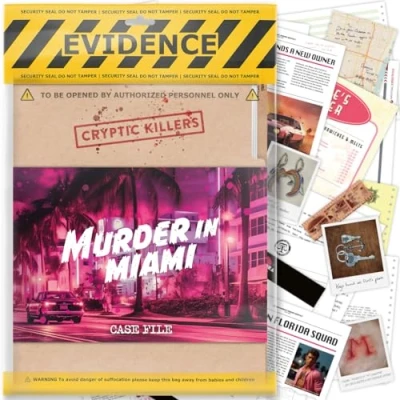 Afbeelding van Unsolved Murder Mystery Game Cold Case Files Investigation CRYPTIC KILLERS Detective Clues/evidence Los de misdaad op Voor individuen, data nachten en feestgroepen &quot;Murder in Miami&quot;