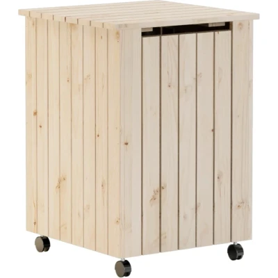 Afbeelding van Wasmand met wielen RANA 45x45x64 cm massief grenenhout