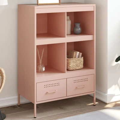 Afbeelding van Hoge kast 68x39x101,5 cm koudgewalst staal roze