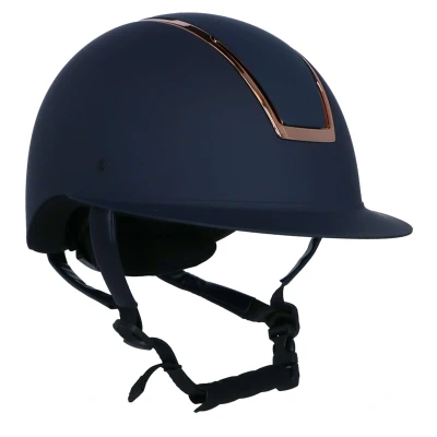 Afbeelding van HKM Cap Lady Shield Donkerblauw/Rosegoud 52 54cm