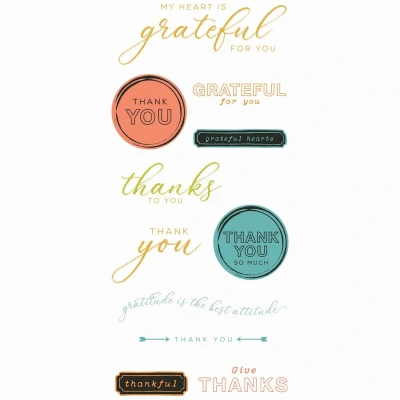 Afbeelding van Sizzix Framelits Die w/Stamps by 49 and Market Thankful Sentiments (11+4pcs) (666708)