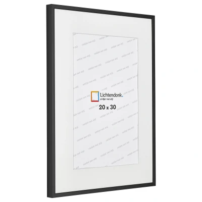 Afbeelding van Wissellijst Met Passepartout Aluminium Zwart 20 x 30 cm