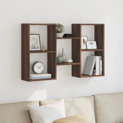 Afbeelding van vidaXL Wandschap 96x18x60 cm bewerkt hout bruin eikenkleurig