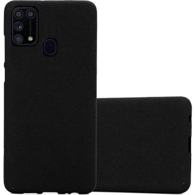 Afbeelding van Cadorabo Hoesje geschikt voor Samsung Galaxy M31 in FROST ZWART Beschermhoes gemaakt van flexibel TPU silicone Case Cover