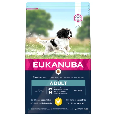 Afbeelding van 3x Eukanuba Dog Active Adult Medium 3 kg