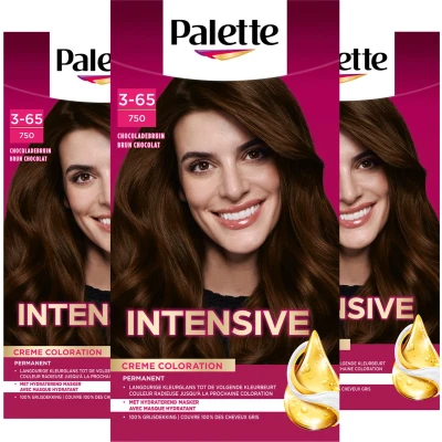 Afbeelding van Poly Palette 750 Chocolade Bruin Permanente Haarverf Haarkleuring 3 stuks