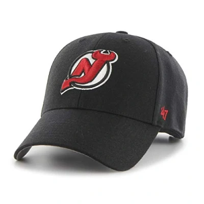 Afbeelding van &#039;47 NHL New Jersey Devils MVP Baseball Cap Unisex Premium kwaliteit Design en handwerk door Generational Family Sportswear Brand, zwart.
