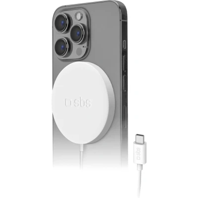 Afbeelding van SBS Mag Smartphone Wit USB Draadloos opladen Snel Binnen