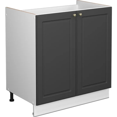 Afbeelding van Vicco Wastafelonderkast Fame Line, Antraciet goud/Wit, 80 x 81.6 cm Zonder werkblad