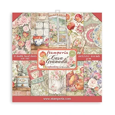 Afbeelding van Stamperia Intl Casa Granada Scrapbooking blok SBBXS13, meerkleurig