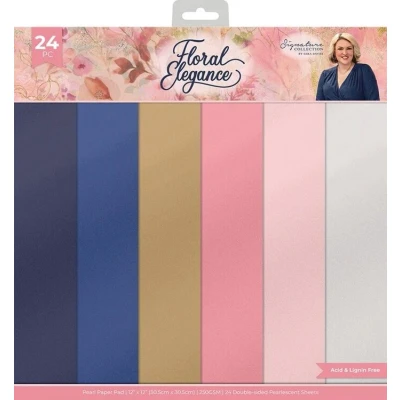 Afbeelding van Sara Signature Floral Elegance Pearl Paperpad 30x30 cm