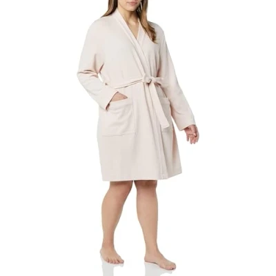 Image de Amazon Essentials Peignoir mi long léger gaufré pour femme (disponible en grande taille), rose pâle, taille S