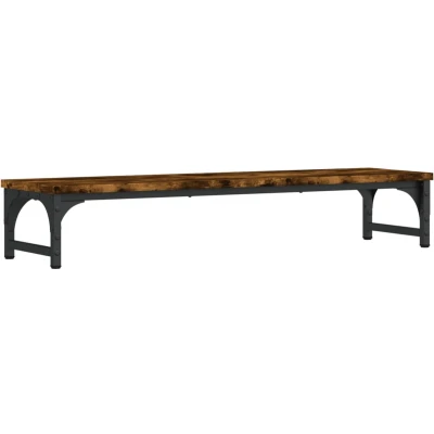 Afbeelding van Monitorstandaard 85x23x15,5 cm bewerkt hout gerookt eikenkleur