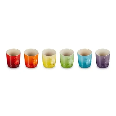Afbeelding van Le Creuset Aardewerken Regenboog Set Espressokopjes Per 6 100ml