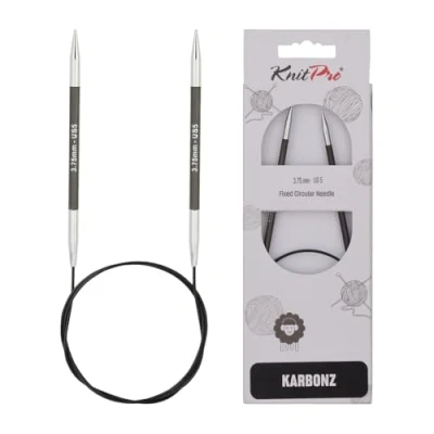 Afbeelding van KnitPro Karbonz rondbreinaalden 80cm 3.75mm.