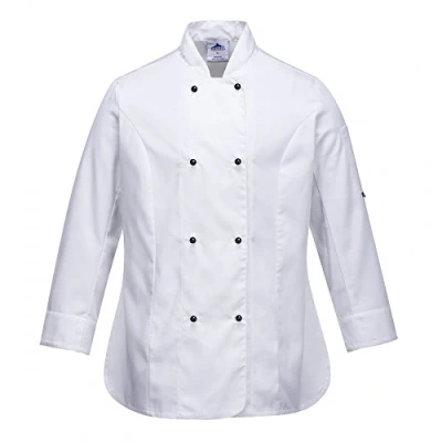Afbeelding van Rachel Ladies lange mouwen chef koksjack maat Medium, White