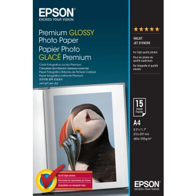 Afbeelding van EPSON Premium glossy fotopapier inktjet 255g/m2 A4 15 vellen