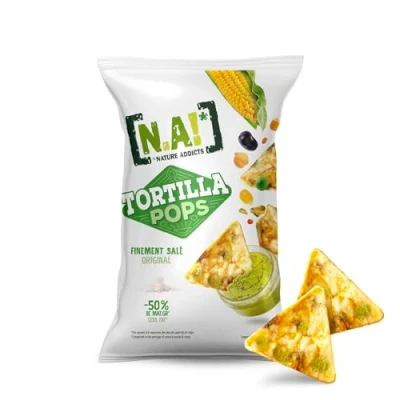 Image de NATURE ADDICTS NA! Tortillas Pop Finement Salé Soufflées à Base de Maïs/Légumineuses 80 g
