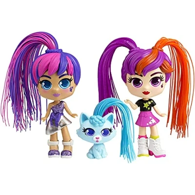 Image de 2 Poupées cheveux magiques Silverlit Curligirls et leur animal de compagnie
