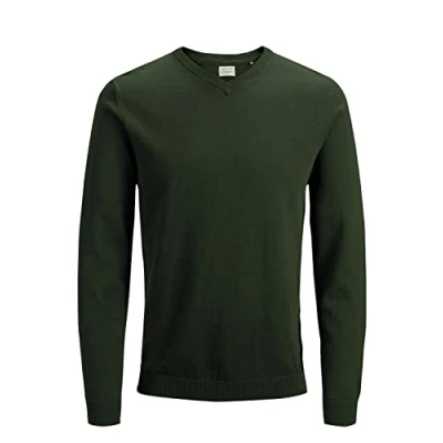 Afbeelding van JACK &amp; JONES Jjebasic Knit V Neck Noos Pullover, Groen, 3XL