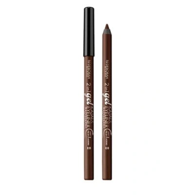 Afbeelding van Deborah Milano 2 in 1 oogpotlood Kajal en eyeliner waterbestendig, 02 bruin, duurzaam, waterproof, ultra gepigmenteerde romige lijn, geeft een intense gedefinieerde blik, 1,21 g