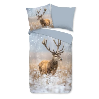 Afbeelding van Good Morning Dekbedovertrek &quot;rendier&quot; Multi (155x220 cm) Katoen Flanel