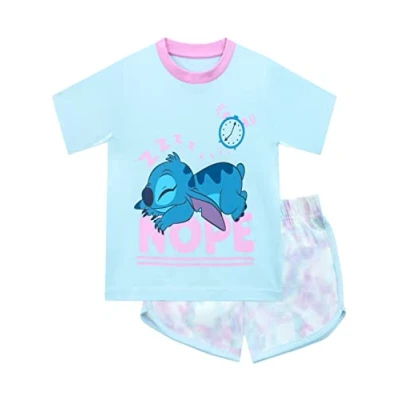 Afbeelding van Disney Lilo and Stitch korte meisjespyjama, tie dye, Blauw