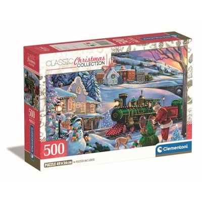 Afbeelding van Clementoni 35566 puzzel kubus kersttrein, 500 stukjes, compacte doos, voor volwassenen van 14 tot 99 jaar, cadeau mannen/vrouwen, gemaakt in Italië, meerkleurig