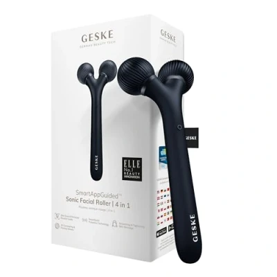 Afbeelding van GESKE SmartAppGuided™ Sonic Facial Roller 4 in 1 Dermaroller Apparaat voor gezicht Dermarol Professionele gezichtsroller Verstevigt en definieert de huid van het