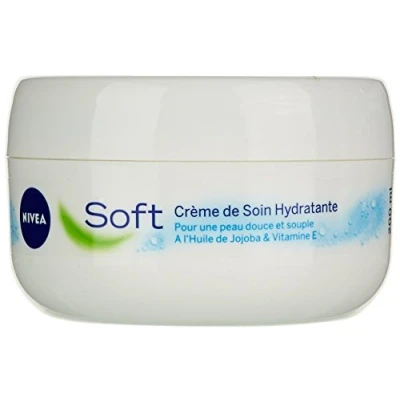 Image de NIVEA SOFT Crème de Soin multi usage hydratante 48H (1x200ml), hydratant Visage Corps &amp; Mains Vitamine E Huile Jojoba, Formule Vegan lègère fraîche, 95% ingrédients d&#039;origine naturelle