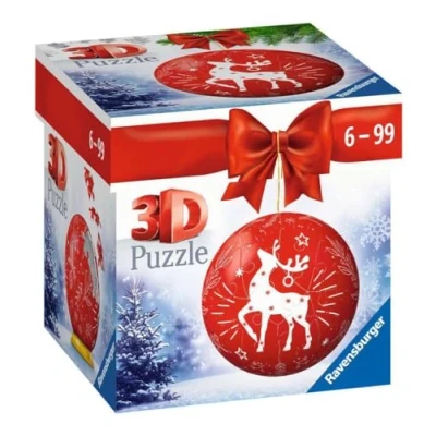 Afbeelding van Ravensburger Kerstbal Rendier 3D Puzzel Puzzleball 54 stukjes