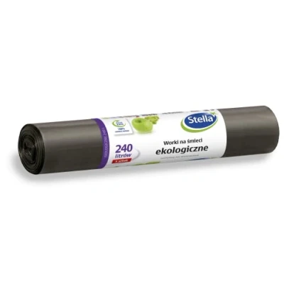 Afbeelding van Stella Eko 004201 240 liter vuilniszakken van dikke granulaatfolie, kleur: zwart, 5 stuks