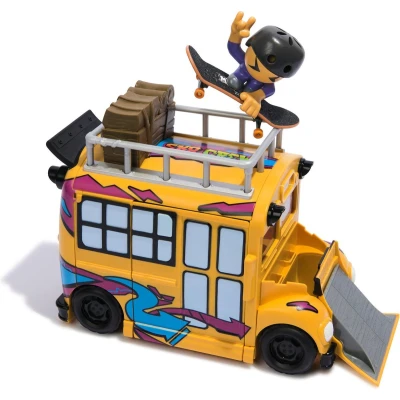Afbeelding van Tech Deck Sk8 Crew 2 in 1 transformerende Ultra bus met opbergruimte, vingerskateboard en figuur