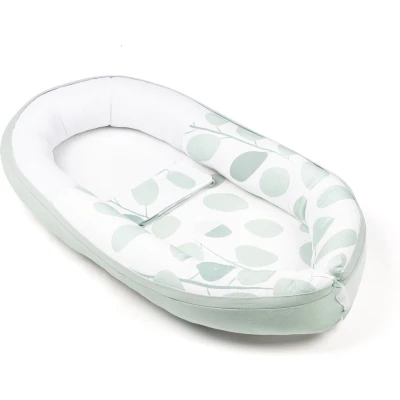 Afbeelding van Doomoo Cocoon Babynestje Leaves Aqua Green