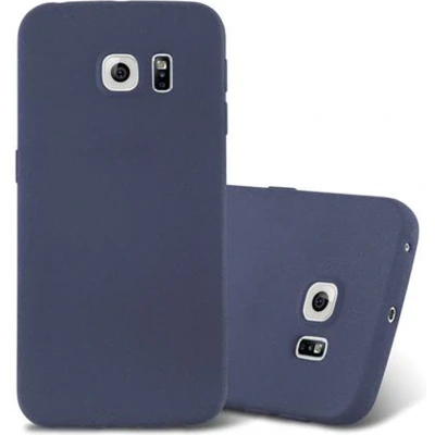 Afbeelding van Cadorabo Hoesje geschikt voor Samsung Galaxy S6 EDGE in FROST DONKER BLAUW Beschermhoes gemaakt van flexibel TPU silicone Case Cover
