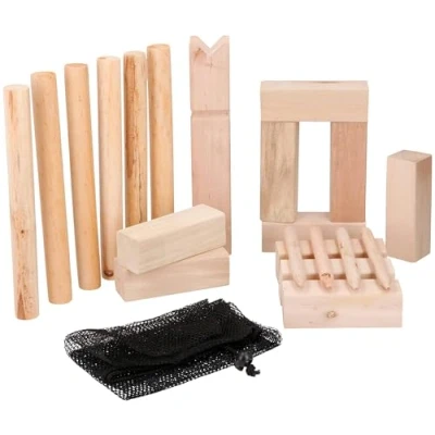 Afbeelding van Eddy Toys Kubb Werpspel Vikingspel 21 delig 2 6 Spelers Medium Hout