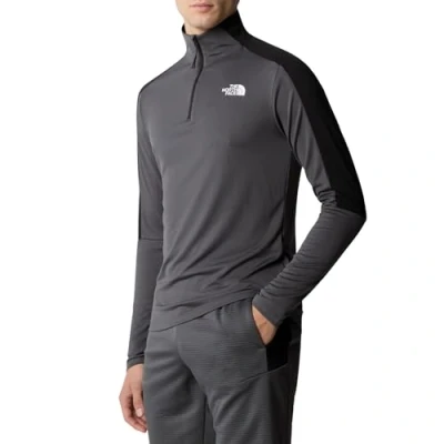 Afbeelding van The North Face ZIP TEE Longsleeve, Heren, Maat: Medium, Anthracite grey/black